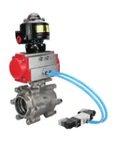 Кран шаровой DN.ru BV3232P(3pc)-FP-SW-ISO-H Ду65 Ру63 полнопроходной, корпус - нержавеющая сталь SS316, под приварку, с пневмоприводом PA-SA-130, пневмораспределителем 4V320-08 AC220V, БКВ APL-510N EX