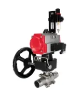 Кран шаровой DN.ru BV3232P(3pc)-FP-W-ISO-H LONG Ду80 Ру25 полнопроходной, корпус - нержавеющая сталь 316, уплотнение - PTFE, под приварку, с пневмоприводом PA-DA-083, пневмораспределитель 4M310-08 AC220V, ручной дублер MON2-450-T28-ISO и БПВ AFC2000