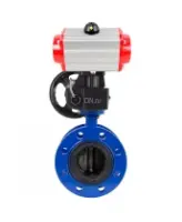 Затвор дисковый поворотный DN.ru WBV1331E-2W-F-H Ду50 Ру16 фланцевый, корпус - чугун GGG40, диск - нержавеющая сталь 304, уплотнение - EPDM, с пневмоприводом DN.ru PA-DA-105 и ручным дублером DN.ru MON3-700-T38-ISO