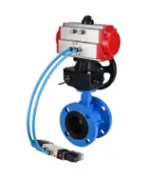 Затвор дисковый поворотный DN.ru WBV1313E-2W-F-H Ду100 Ру16 фланцевый, корпус - чугун GGG40, диск - чугун GGG40, EPDM, с пневмоприводом DN.ru PA-DA-105, пневмораспределителем DN.ru 4V320-08 AC220V и ручным дублером DN.ru MON1-250-T26-ISO