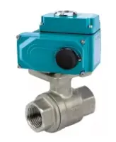 Кран шаровой DN.ru BV3232P(2pc)-FP-T-ISO-H Ду20 Ру63 полнопроходной, внутренняя резьба, корпус - нержавеющая сталь SS316, уплотнение - PTFE, с 1/4-оборотным электроприводом QT-N-003EM-O1-24VDC-У1 24В HARK