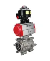 Кран шаровой DN.ru BV3232P(3pc)-FP-SW-ISO-H Ду65 Ру63 полнопроходной, корпус - нержавеющая сталь SS316, под приварку, с пневмоприводом PA-SA-130, БКВ APL-510N EX