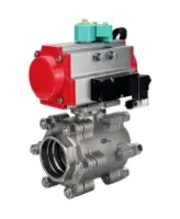 Кран шаровой DN.ru BV3232P(3pc)-FP-SW-ISO-H Ду100 Ру63 полнопроходной, корпус - нержавеющая сталь SS316, под приварку, с пневмоприводом PA-DA-105, пневмораспределителем 4M310-08 AC220V, магнитным переключателем ALS200D