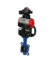 Затвор дисковый поворотный DN.ru WBV1413E-2W-Fb-H Ду40 Ру16, корпус - чугун GGG50, диск - чугун GGG40, EPDM, 9х9, F05, с пневмоприводом PA-DA-052, пневмораспределителем 4M310-08 AC220V, БКВ APL-210N, ручным дублером MON1-250-T26-ISO