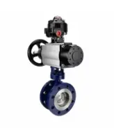 Затвор дисковый поворотный с тройным эксцентриситетом DN.ru WBV3EX-3431M-1W-F-ISO Ду100 Ру25, корпус - углеродистая сталь WCB, диск - нержавеющая сталь 304, уплотнение - METAL, с пневмоприводом PA-DA-105-1 и БКВ APL-510N EX