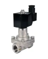 Клапан электромагнитный DN.ru VS731-PT-NC-220VAC 1 1/2″ Ду40 Ру10 соленоидный двухходовой, корпус - нержавеющая сталь 304, уплотнение - PTFE, внутренняя резьба, прямого действия, нормально закрытый, с нулевым перепадом давления, катушка - 220В