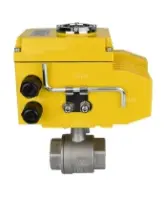 Кран шаровой DN.ru BV3232P(2pc)-FP-T-ISO-H Ду40 Ру63 полнопроходной двухходовой, нержавеющая сталь 316, внутренняя резьба, уплотнение - PTFE, с электроприводом четвертьоборотным QT-N-005EM-O1-380VAC-У1