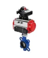 Затвор дисковый поворотный DN.ru WBV1413E-2W-Fb-H Ду125 Ру16, корпус - чугун GGG50, диск - чугун GGG40, уплотнение - EPDM, с пневмоприводом DN.ru PA-DA-105, пневмораспределителем 4M310-08 AC220V и БКВ APL-210N