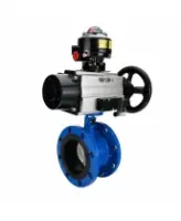 Затвор дисковый поворотный DN.ru WBV1331E-2W-F-H Ду50 Ру16 фланцевый, корпус - чугун GGG40, диск - нержавеющая сталь 304, уплотнение - EPDM, с пневмоприводом DN.ru PA-DA-105-1, 4M310-08 AC220V и APL-510N EX