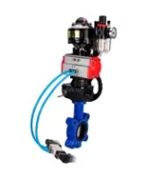 Затвор дисковый поворотный DN.ru WBV1631N-2W-Fb-H Ду150 Ру16 LUG, корпус - чугун, диск - сталь 304, уплотнение - NBR, с пневмоприводом PA-DA-105, пневмораспределителем 4M320-08 AC220V, ручным дублером MON3-700-T38-ISO, БКВ APL-510N EX и БПВ AFC2000