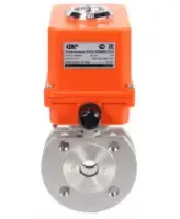Кран шаровой DN.ru BV3232P-FP-Fb-ISO-H Ду20 Ру16, корпус - сталь 316, уплотнение - PTFE, полнопроходной, межфланцевый с электроприводом DN.ru QT-N-003EM-O1-220VAC-У1 MINI