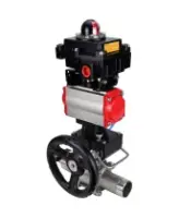 Кран шаровой DN.ru BV3232P(3pc)-FP-W-ISO-H LONG Ду80 Ру25, полнопроходной, нержавеющая сталь 316, уплотнение - PTFE, под приварку, с пневмоприводом PA-DA-083, с пневмораспределителем 4V320-08 AC220V, БКВ APL-410N Ex, ручным дублером MON2-450-T28-ISO