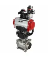 Кран шаровой DN.ru BV3232P(3pc)-FP-W-ISO-H Ду65 Ру25, полнопроходной под приварку, нержавеющая сталь SS316, PTFE, с пневмоприводом PA-DA-083, с пневмораспределителем 4M310-08 AC220V, с БКВ APL-210N, ручным дублером MON2-450-T28-ISO, с БПВ AFC2000