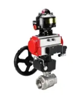 Кран шаровой DN.ru BV3232P(2pc)-FP-T-ISO-H Ду80 Ру40 полнопроходной, внутренняя резьба, нержавеющая сталь 316, уплотнение - PTFE, с пневмоприводом PA-DA-083, пневмораспределителем 4M310-08 DC24V, БКВ APL-510N EX, ручным дублером MON2-450-T28-ISO