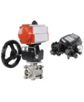 Кран шаровой DN.ru BV3232P(3pc)-FP-W-ISO-H Ду50 Ру40 полнопроходной двухходовой, корпус - нерж.сталь SS316, под приварку, уплотнение - PTFE, с пн/приводом PA-DA-83, ручным дублером MON2-450-T28-ISO и поворотным позиционером YT-1000RSN без обратной связи