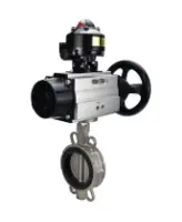 Затвор дисковый поворотный DN.ru WBV3131N-2W-Fb-H Ду150 Ру16 межфланцевый, корпус - нержавеющая сталь 304, диск - нержавеющая сталь 304, уплотнение - NBR, с пневмоприводом PA-DA-105-1 и БКВ APL-510N EX