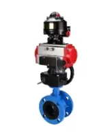 Затвор дисковый поворотный DN.ru WBV1313E-2W-F-H Ду100 Ру16 фланцевый, корпус - чугун GGG40, диск - чугун GGG40, EPDM, с пневмоприводом DN.ru PA-DA-105, пневмораспределителем 4M310-08 AC220V, БКВ APL-510N EX и ручным дублером MON1-250-T26-ISO