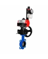Затвор дисковый поворотный DN.ru WBV3432V-2W-Fb-H Ду80 Ру16, корпус - углеродистая сталь WCB, диск - нержавеющая сталь 316L, уплотнение - VITON, с пн.прив PA-DA-065, пн.расп 4M310-08 AC220V, БПВ AFC2000 и руч. дублером MON1-250-T26-ISO