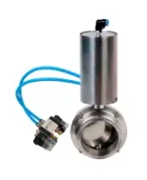 Затвор дисковый поворотный кламповый DN.ru WBV3131S-2W-C-H Ду100 Ру10 корпус - пищевая нержавеющая сталь 304, уплотнение – Silicon, с пневмоприводом DN.ru PA-SA-85 и пневмораспределителем DN.ru 4V320-08 AC220V