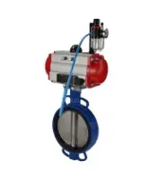 Затвор дисковый поворотный DN.ru WBV1413E-2W-Fb-H Ду200 Ру16, корпус - чугун GGG50, диск - чугун GGG40, уплотнение - EPDM, с пневмоприводом DN.ru PA-SA-160 с возвратными пружинами, пневмораспределителем 4M310-08 AC220V, БПВ AFC2000