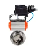 Затвор дисковый поворотный кламповый DN.ru WBV3131S-2W-C-H Ду50 Ру10 корпус - пищевая нержавеющая сталь 304, уплотнение – Silicon, с пневмоприводом DN.ru PA-DA-065 и позиционером DN.ru YT-1000RSN без обратной связи