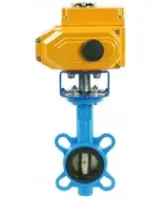 Затвор дисковый поворотный DN.ru WBV1413E-2W-Fb-H Ду40 Ру16, корпус - чугун GGG50, диск - чугун GGG40, уплотнение - EPDM, с электроприводом DN.ru QT-N-005EM-A1-220VAC-У1 DAR 220В (4-20мА)