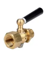 Кран запорный для манометра DN.ru BVPG0000P-3WT-T-H ВР/ВР G1/2″-G1/2″ Ду15 Ру25 трехходовой, резьбовой, корпус - латунь HPb57-3, шар - латунь HPb57-3, уплотнение - PTFE, с рукояткой
