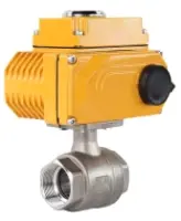 Кран шаровой DN.ru BV3232P(2pc)-FP-T-ISO-H Ду80 Ру40 полнопроходной двухходовой, нержавеющая сталь 316, внутренняя резьба, уплотнение - PTFE, с электроприводом четвертьоборотным QT-N-010EM-O1-220VAC-У1
