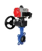 Затвор дисковый поворотный DN.ru WBV1413E-2W-Fb-H Ду40 Ру16, корпус - чугун GGG50, диск - чугун GGG40, уплотнение - EPDM, с пневмоприводом DN.ru PA-DA-052 двойного действия, пневмораспределителем 4M310-08 AC220V, ручным дублером MON1-250-T26-ISO