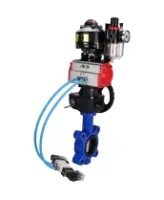 Затвор дисковый поворотный DN.ru WBV1631N-2W-Fb-H Ду150 Ру16 LUG корпус - чугун QT450, диск - нержавеющая сталь 304, NBR, с пневмоприводом DN.ru PA-DA-105, пневмораспределителем 4V320-08 AC220V, БКВ APL-510N EX, редуктором MON3-700-T38-ISO и БПВ AFC2000