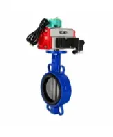 Затвор дисковый поворотный DN.ru WBV3432V-2W-Fb-H Ду80 Ру16, корпус - углеродистая сталь WCB, диск - нержавеющая сталь 316L, уплотнение - VITON, с пневмоприводом PA-SA-105, пневмораспределителем 4M310-08 AC220V и магнитным переключателем ALS200D