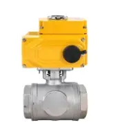 Кран шаровой DN.ru BV3232P(4pc)-SP-3WL-T-ISO-H WDVF Ду40 Ру63 стандартнопроходной, 3-ходовой L-тип, внутренняя резьба, корпус - нержавеющая сталь AISI 316, уплотнение - PTFE, с электроприводом QT-N-008EM-O1-220VAC-У1