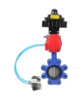 Затвор дисковый поворотный DN.ru WBV1631N-2W-Fb-H Ду150 Ру16 LUG корпус - чугун QT450, диск - нержавеющая сталь 304, уплотнение - NBR, с пневмоприводом DN.ru PA-SA-160, пневмораспределителем 4V320-08 AC220V и БКВ APL-410N EX