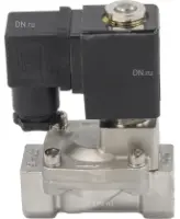Клапан электромагнитный DN.ru VS431-ET-NC-24VAC 1/2″ Ду15 Ру16 пилотного действия двухходовой, корпус - сталь нержавеющая 304, присоединение - внутренняя резьба, уплотнение - EPDM, нормально-закрытый, катушка - 24В AC