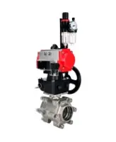 Кран шаровой DN.ru BV3232P(3pc)-FP-SW-ISO-H Ду80 Ру63 полнопроходной, корпус - нержавеющая сталь SS316, под приварку, с пневмоприводом PA-DA-105, пневмораспределителем 4M310-08 DC24V, ручным дублером MON2-450-T28-ISO, БПВ AFC2000