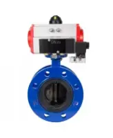 Затвор дисковый поворотный DN.ru WBV1331E-2W-F-H Ду125 Ру16 фланцевый, корпус - чугун GGG40, диск - нержавеющая сталь 304, уплотнение - EPDM, с пневмоприводом DN.ru PA-SA-160 и пневмораспределителем DN.ru 4M310-08 AC220V
