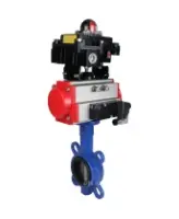 Затвор дисковый поворотный DN.ru WBV1132N-2W-Fb-H Ду125 Ру16, корпус - чугун GG25, диск - нержавеющая сталь 316L, уплотнение - NBR, с пневмоприводом DN.ru PA-DA-105 двойного действия, пневмораспределителем 4M310-08 AC220V, БКВ APL-410N EX