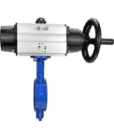 Затвор дисковый поворотный DN.ru WBV1413E-2W-Fb-H Ду150 Ру16, межфланцевый, корпус - чугун GGG50, диск - чугун GGG40, уплотнение - EPDM, с пневмоприводом DN.ru PA-DA-105-1