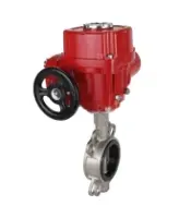Затвор дисковый поворотный DN.ru WBV3232E-2W-Fb-H Ду150 Ру16, корпус - нержавеющая сталь 316L, диск - нержавеющая сталь 316L, уплотнение - EPDM, с электроприводом DN.ru QT-EX-015M-O2-220VAC-У1 220В