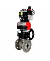 Кран шаровой DN.ru BV3232P(2pc)-FP-F-ISO-H Ду100 Ру16 фланцевый, полнопроходной, 2-составной, корпус - нерж.сталь SS316, уплотнение PTFE, пн.привод PA-DA-105 пн.распределитель 4M310-08 AC220V ручной дублер MON3-700-T38-ISO БПВ AFC2000 БКВ APL-510N-EX