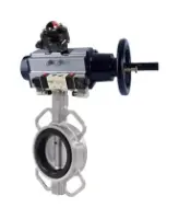 Затвор дисковый поворотный DN.ru WBV3131E-2W-Fb-H Ду125 Ру16, межфланцевый, корпус - нержавеющая сталь 304, диск - нержавеющая сталь 304, уплотнение - EPDM, с пневмоприводом PA-DA-105-1, с пневмораспределителем 4V320-08 AC220V, БКВ APL-210N