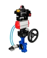 Затвор дисковый поворотный DN.ru WBV1631N-2W-Fb-H Ду150 Ру16 LUG корпус - чугун QT450, диск - нержавеющая сталь 304, уплотнение - NBR, с пневмоприводом DN.ru PA-DA-105, пневмораспределителем 4V320-08 AC220V, БКВ APL-410N EX и редуктором MON3-700-T38-ISO