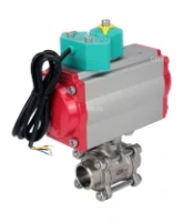 Кран шаровой DN.ru BV3232P(3pc)-FP-W-ISO-H Ду80 Ру25 полнопроходной, корпус - нержавеющая сталь 316, уплотнение - PTFE, под приварку, с пневмоприводом PA-DA-105 и магнитным переключателем ALS200D