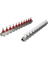 Коллекторная группа DN.ru GC1-31-11 1″ Ду25 Ру10 отводов — 11, в сборе с расходомерами и терморегулирующими клапанами, без переходников, корпус - нержавеющая сталь AISI 304