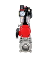 Кран шаровой DN.ru BV3232P(3pc)-FP-W-ISO-H WDVF Ду40 Ру40 полнопроходной, трехсоставной, корпус - нержавеющая сталь 316, уплотнение - PTFE, под приварку, с пневмоприводом PA-SA-105, пневмораспределителем 4M310-08 DC24V, БКВ APL-510N EX, БПВ AFC2000
