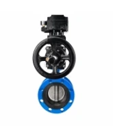 Затвор дисковый поворотный DN.ru WBV1331E-2W-F-H Ду50 Ру16 фланцевый, корпус - чугун GGG40, диск - нержавеющая сталь 304, уплотнение - EPDM, с пневмоприводом DN.ru PA-DA-105-1 и позиционером YT-1000RSN без обратной связи