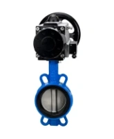 Затвор дисковый поворотный DN.ru WBV1432N-2W-Fb-H Ду125 Ру16, корпус - чугун GGG50, диск - нержавеющая сталь 316L, уплотнение - NBR, с пневмоприводом DN.ru PA-DA-105-1 двойного действия, пневмораспределителем 4M310-08 DC24V
