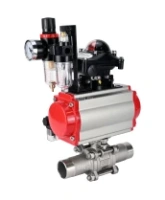 Кран шаровой DN.ru BV3232P(3pc)-FP-W-ISO-H LONG Ду80 Ру25 полнопроходной, корпус - нержавеющая сталь 316, уплотнение - PTFE, под приварку, с пневмоприводом DN.ru PA-SA-130, пневмораспределителем 4M310-08 AC220V, БКВ APL-210N и БПВ AFC2000