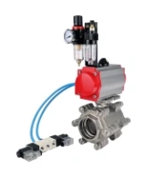 Кран шаровой DN.ru BV3232P(3pc)-FP-SW-ISO-H Ду65 Ру63 полнопроходной, корпус - нержавеющая сталь SS316, под приварку, с пневмоприводом PA-SA-130, пневмораспределителем 4V320-08 AC220V, БПВ AFC2000