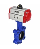 Затвор дисковый поворотный DN.ru WBV1616E-2W-Fb-H Ду100 Ру16 LUG корпус - чугун QT450, диск - чугун QT450, уплотнение - EPDM, с пневмоприводом DN.ru PA-SA-130